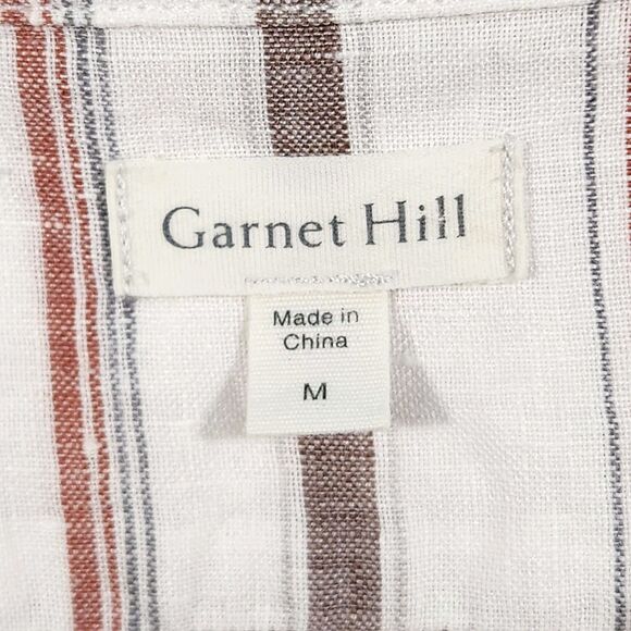 Garnet Hill Women's 100% Linen Button Shirt Tunic Medium Beach Resort Lagenlook - Picture 5 of 10